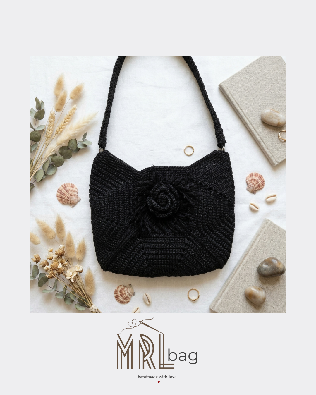 MRL Bag | Onyx Bloom Textured Bag