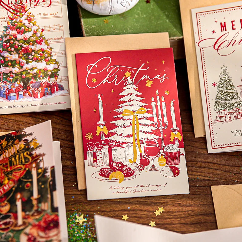 Mr. Paper Christmas Cards | 4’lü Yeni Yıl Kartı Seti – Sade, Şık, Kalpten