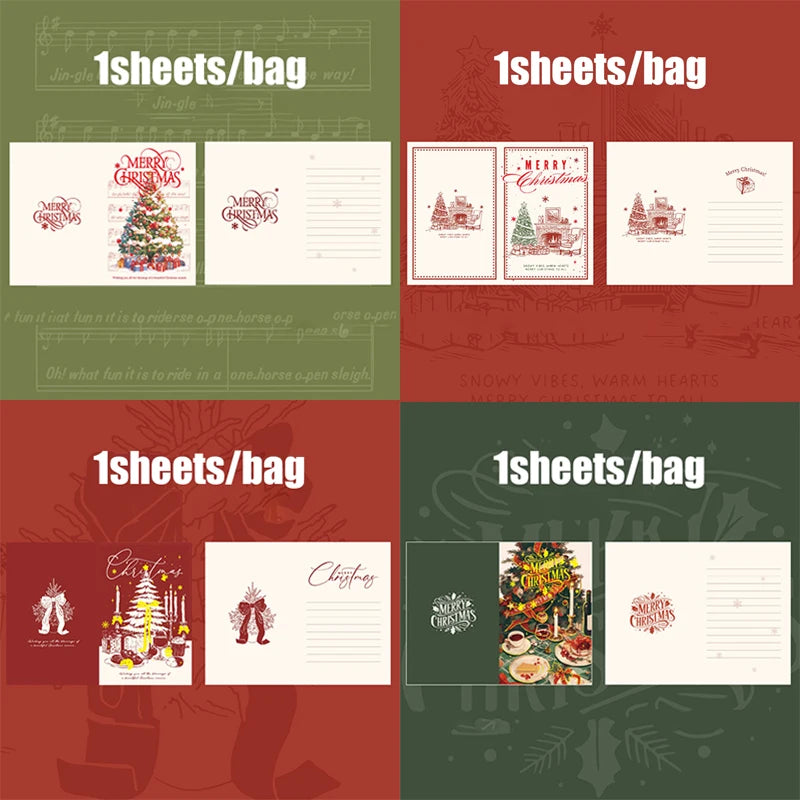 Mr. Paper Christmas Cards | 4’lü Yeni Yıl Kartı Seti – Sade, Şık, Kalpten